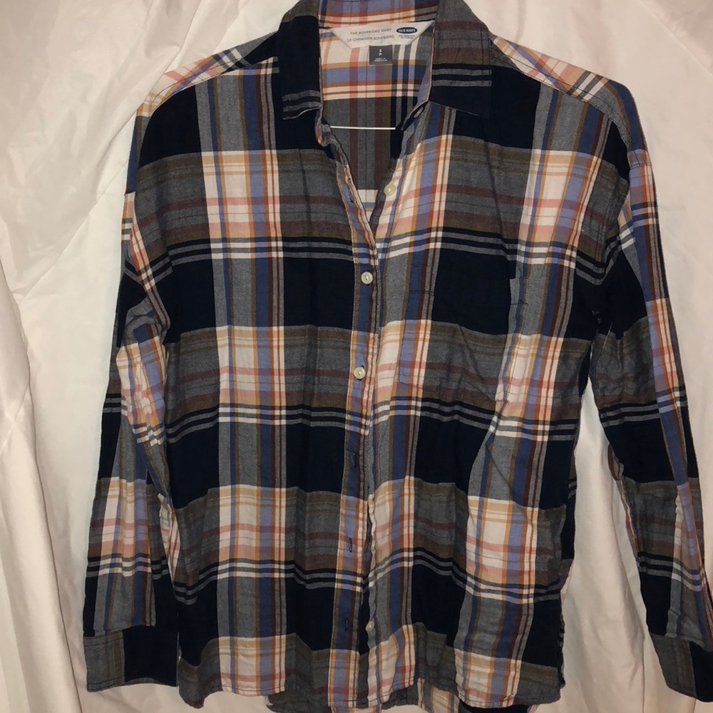 Blue plaid Old Navy button up shirt